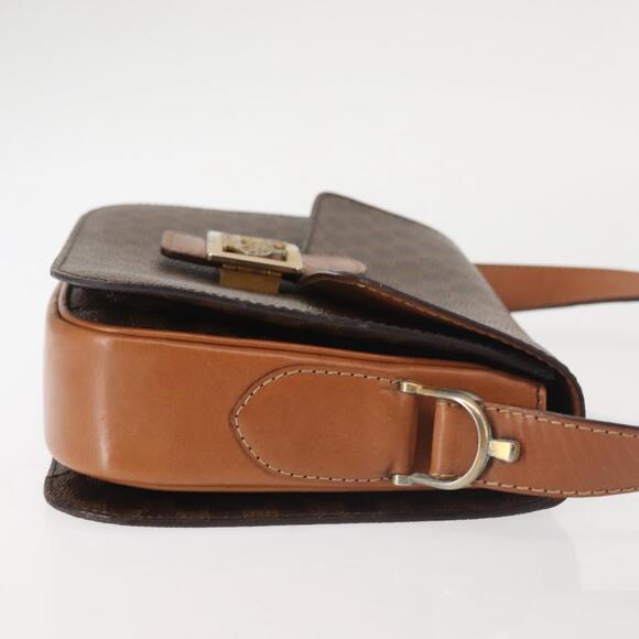 CELINE Macadam Canvas Shoulder Bag Pvc Leather Brown Gold - Picture 4 of 13